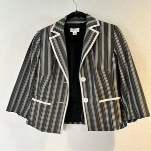 LOFT Black and White Striped Women's Blazer Size 6